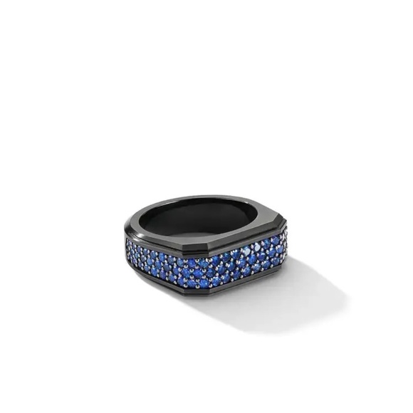 David Yurman Black Titanium Sapphire Ring - Picture 1 of 6